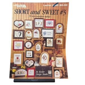 Leisure Arts Short and Sweet 3 Cross Stitch Pattern‎ Leaflet Miniature Sayings